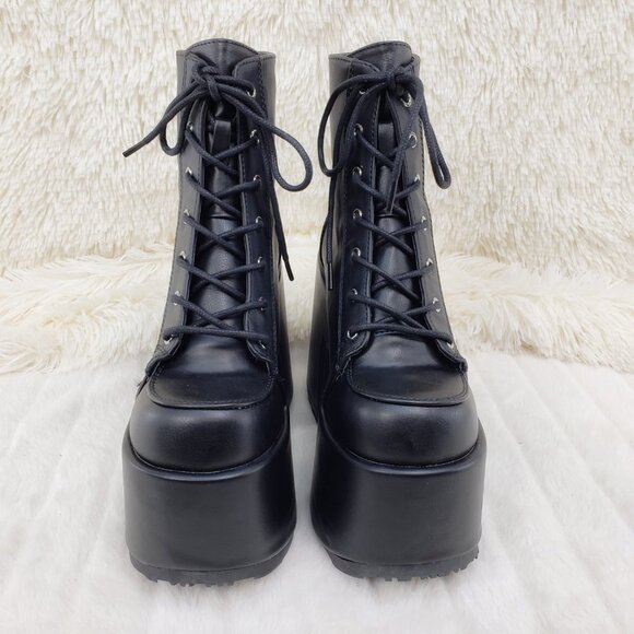 5" Block Heel Platform Goth Punk Ankle Boots 203 - Picture 12 of 15